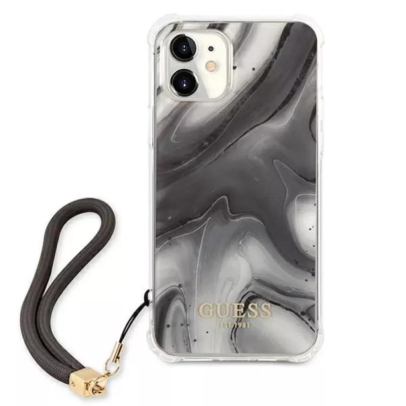 Guess GUHCP12SKSMAGR funda rígida gris Marble Collection para iPhone 12 Mini 5,4