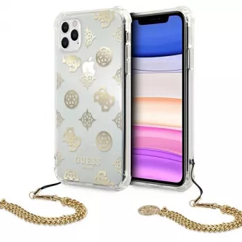 Guess GUHCN58KSPEGO funda rígida dorada Peony Chain Collection para Apple iPhone 11 Pro 5,8 inch