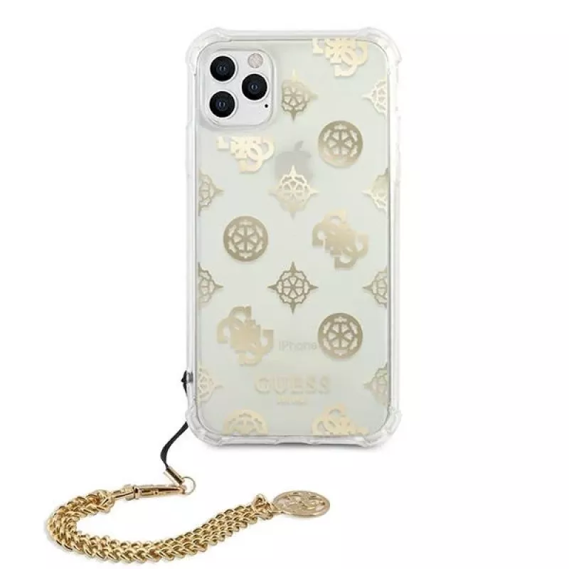 Guess GUHCN58KSPEGO funda rígida dorada Peony Chain Collection para Apple iPhone 11 Pro 5,8