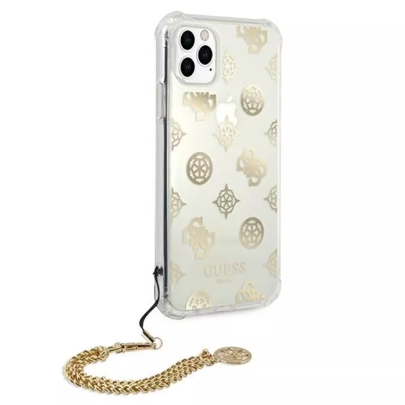 Guess GUHCN58KSPEGO funda rígida dorada Peony Chain Collection para Apple iPhone 11 Pro 5,8