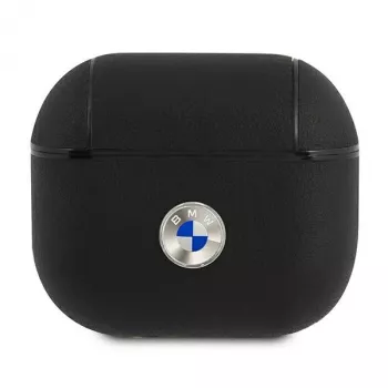 BMW BMA3SSLBK AirPods 3 funda negra de piel auténtica logotipo plateado