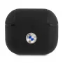 BMW BMA3SSLBK AirPods 3 funda negra de piel auténtica logotipo plateado