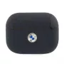 BMW AirPods Pro funda azul marino de piel auténtica logotipo plateado