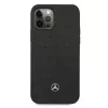 Mercedes-Benz funda rígida de piel Stars Pattern negra para iPhone 12 Pro Max 6,7