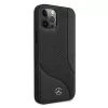 Mercedes-Benz funda rígida de piel negra con perforaciones para iPhone 12 Pro Max 6,7