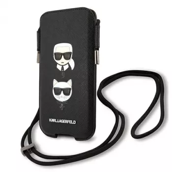 Karl Lagerfeld funda rígida Saffiano Ikonik Karl & Choupette Head para Apple iPhone 12 Pro Max 6,7