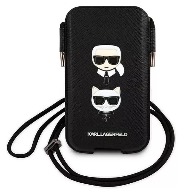 Karl Lagerfeld funda rígida Saffiano Ikonik Karl & Choupette Head para Apple iPhone 12 Pro Max 6,7 inch negra