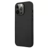 AMG AMHCP13LDOLBK funda rígida de piel auténtica Hot Stamped negra para iPhone 13 Pro