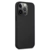 AMG AMHCP13LDOLBK funda rígida de piel auténtica Hot Stamped negra para iPhone 13 Pro