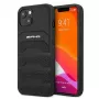 AMG AMHCP13SGSEBK funda rígida de piel negra con líneas en relieve para iPhone 13 Mini 5,4