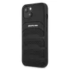 AMG AMHCP13SGSEBK funda rígida de piel negra con líneas en relieve para iPhone 13 Mini 5,4