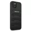 AMG AMHCP13SGSEBK funda rígida de piel negra con líneas en relieve para iPhone 13 Mini 5,4
