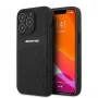 AMG AMHCP13LOSDBK funda rígida de piel Curved Lines negra para iPhone 13 Pro