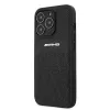 AMG AMHCP13LOSDBK funda rígida de piel Curved Lines negra para iPhone 13 Pro