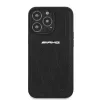 AMG AMHCP13LOSDBK funda rígida de piel Curved Lines negra para iPhone 13 Pro