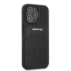 AMG AMHCP13LOSDBK funda rígida de piel Curved Lines negra para iPhone 13 Pro
