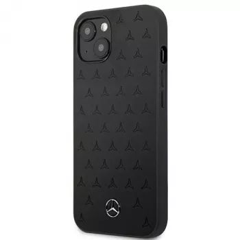 Mercedes-Benz funda rígida de piel Stars Pattern negra para iPhone 13 Mini