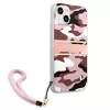 Guess GUHCP13MKCABPI funda rígida rosa Camo Strap Collection para iPhone 13 / 14 / 15 6,1