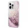 Guess GUHCP13XLG4GPI funda rígida rosa Liquid Glitter 4G Big para Apple iPhone 13 Pro Max 6,7