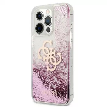 Guess GUHCP13XLG4GPI funda rígida rosa Liquid Glitter 4G Big para Apple iPhone 13 Pro Max 6,7 inch