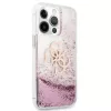 Guess GUHCP13XLG4GPI funda rígida rosa Liquid Glitter 4G Big para Apple iPhone 13 Pro Max 6,7