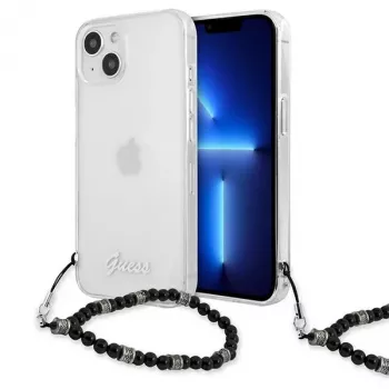 Guess GUHCP13MKPSBK iPhone 13 / 14 / 15 6,1 inch carcasa rígida transparente Black Pearl