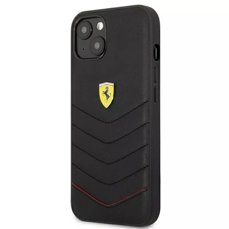 Ferrari FEHCP13SRQUK funda rígida negra Off Track Quilted para iPhone 13 Mini 5,4