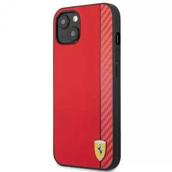Ferrari funda rígida On Track Carbon Stripe roja para Apple iPhone 13 mini 5,4