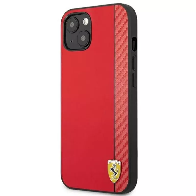 Ferrari funda rígida On Track Carbon Stripe roja para Apple iPhone 13 mini 5,4