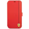 Ferrari FESAXFLBKP13SRE funda tipo libro On Track Carbon Stripe para iPhone 13 mini, roja