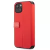 Ferrari FESAXFLBKP13SRE funda tipo libro On Track Carbon Stripe para iPhone 13 mini, roja