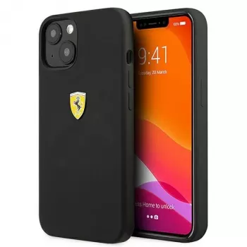 Ferrari FESSIHCP13SBK funda rígida de silicona negra para iPhone 13 mini 5,4