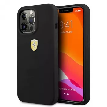 Ferrari FESSIHCP13LBK funda rígida de silicona para iPhone 13 Pro / 13, negra