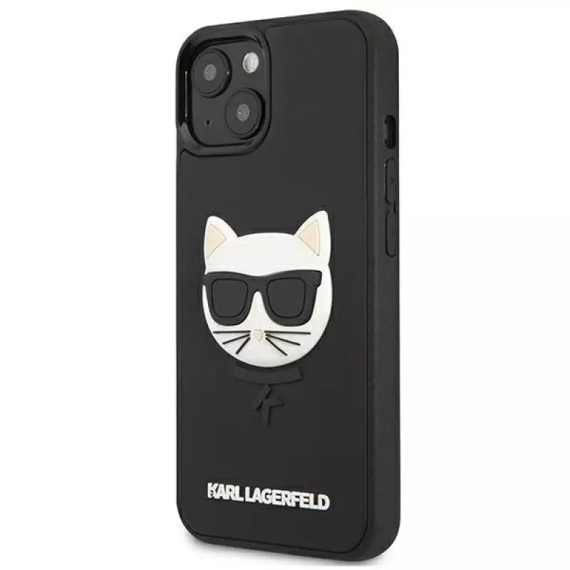 Karl Lagerfeld KLHCP13SCH3DBK funda rígida negra 3D Gummi Choupette para Apple iPhone 13 Mini 5,4