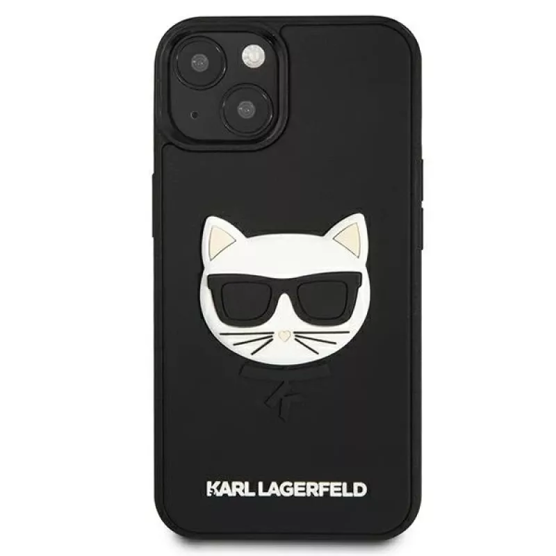 Karl Lagerfeld KLHCP13SCH3DBK funda rígida negra 3D Gummi Choupette para Apple iPhone 13 Mini 5,4