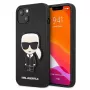 Karl Lagerfeld KLHCP13SOKPK funda rígida negra Saffiano Ikonik Karl Patch para iPhone 13 Mini 5,4