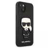 Karl Lagerfeld KLHCP13SOKPK funda rígida negra Saffiano Ikonik Karl Patch para iPhone 13 Mini 5,4
