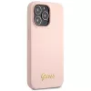 Guess funda rígida de silicona Script Gold Logo para Apple iPhone 13 Pro Max 6,7 inch - rosa claro