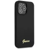 Guess GUHCP13XLSLMGBK funda de silicona negra con logo Script dorado para iPhone 13 Pro Max 6,7