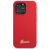 Guess GUHCP13XLSLMGRE funda rígida de silicona burdeos con logo Vintage Gold para iPhone 13 Pro Max 6,7