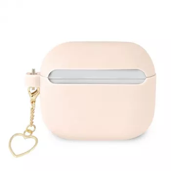 Guess GUA3LSCHSP funda de silicona Charm Heart Collection para Apple AirPods 3.ª generación - rosa
