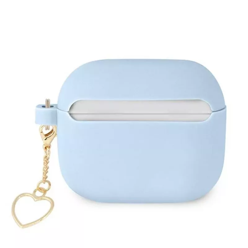Guess GUA3LSCHSB Charm Heart Collection funda de silicona para AirPods 3, azul