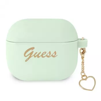 Guess GUA3LSCHSN funda para AirPods 3 verde de silicona Charm Heart Collection