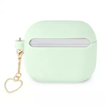 Guess GUA3LSCHSN funda para AirPods 3 verde de silicona Charm Heart Collection