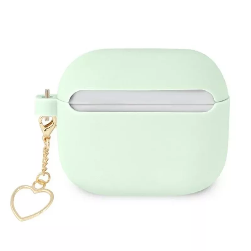 Guess GUA3LSCHSN funda para AirPods 3 verde de silicona Charm Heart Collection