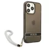 Guess GUHCP13LHTSGSK funda rígida translúcida con correa para Apple iPhone 13 Pro / iPhone 13, negra