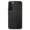 AMG AMHCS22MBLSCA funda rígida para Samsung Galaxy S22+ Carbon Stripe & Embossed negra