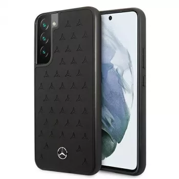 Mercedes-Benz MEHCS22MPSQBK funda rígida de piel Stars Pattern para S22+ negra
