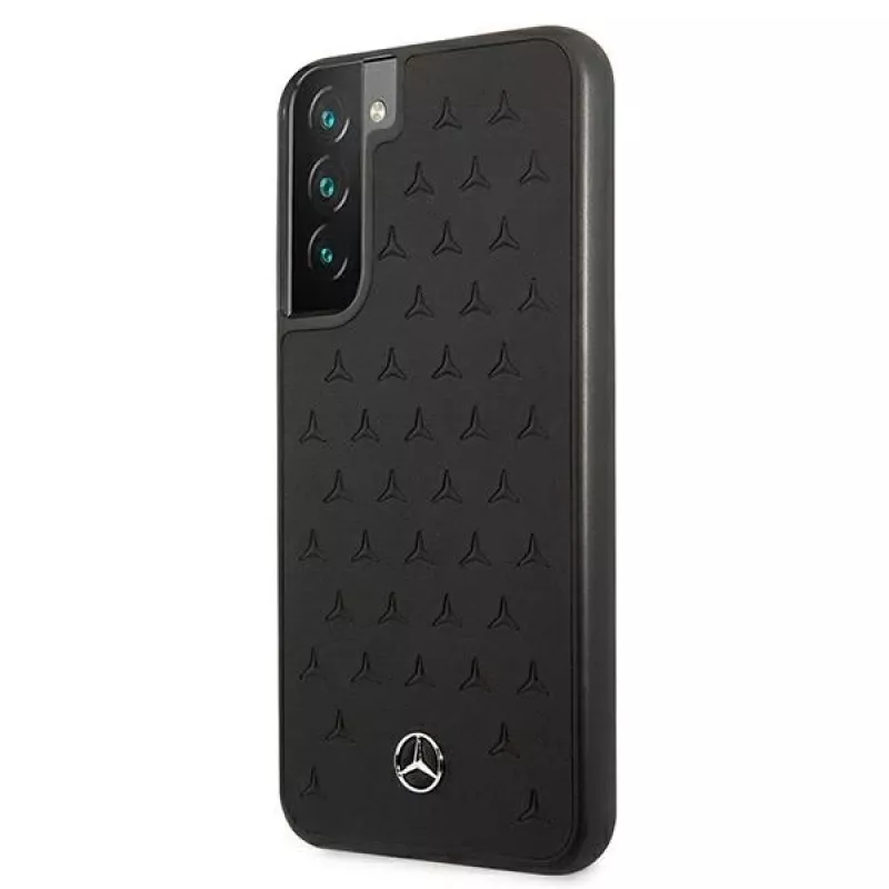 Mercedes-Benz MEHCS22MPSQBK funda rígida de piel Stars Pattern para S22+ negra