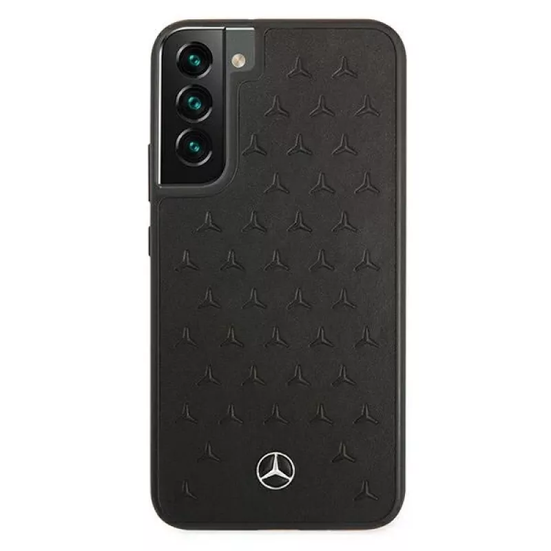 Mercedes-Benz MEHCS22MPSQBK funda rígida de piel Stars Pattern para S22+ negra